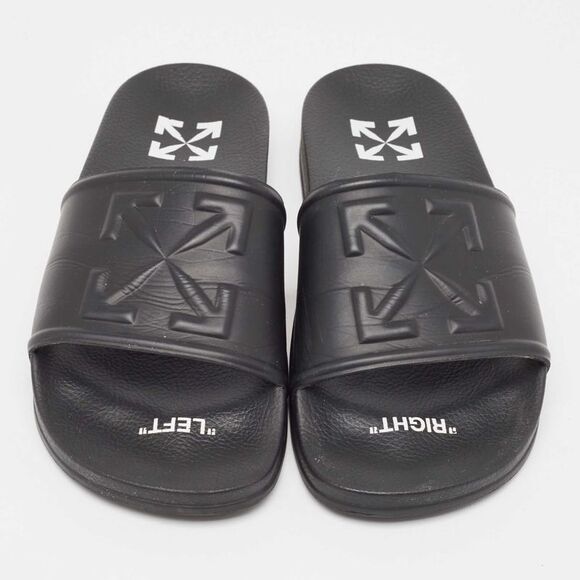 Off-White Black Rubber Arrow Pool Slides Size 41 - Picture 3 of 4